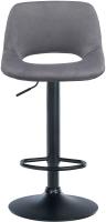 2er Set Barhocker Camden Samt schwarz dunkelgrau 