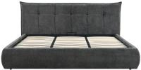 Bett Mirka 180x200 cm Stoff dunkelgrau 