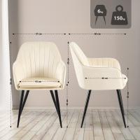 Esszimmerstuhl Cheryl Samt schwarz creme 