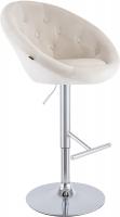 Barhocker London Samt chrom creme