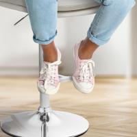 Barhocker Damar Samt chrom creme 