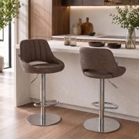 2er Set Barhocker HD Milet C Stoff braun 2er Set Barhocker HD Milet C Stoff braun