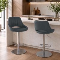 Barhocker HD Milet C Kunstleder grau 