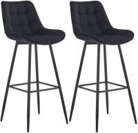 2er Set Barhocker Dartford Samt schwarz 