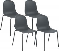 4er Set Stuhl Hardin dunkelgrau