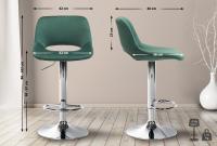 Barhocker Camden Samt chrom grün 