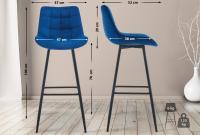 2er Set Barhocker Dartford Samt blau 