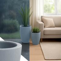 2er Set Pflanzkübel 2 grau 