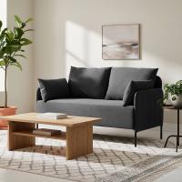 Ziden Couch 2 Sitzer Stoff schwarz 