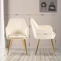 Esszimmerstuhl Cheryl Samt gold creme 