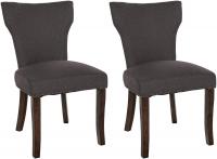 2er Set Esszimmerstuhl Zadar Stoff antik-dunkel dunkelgrau
