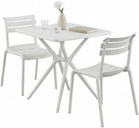 Gartenmöbel-Set Vela mit 2 Stühlen weiß