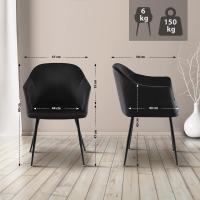 Esszimmerstuhl Jaysie Samt schwarz