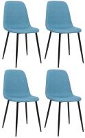 4er Set Stühle Giverny Stoff blau