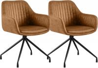 2er Set Esszimmerstuhl Novanis Vintage hellbraun