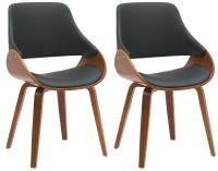 2er Set Esszimmerstuhl Vangale walnuss/schwarz 2er Set Esszimmerstuhl Vangale walnuss/schwarz
