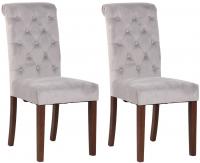 2er Set Esszimmerstühle Lisburn Samt grau