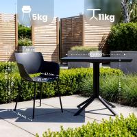 Gartenmöbel-Set Lirra mit 2 Stühlen schwarz 