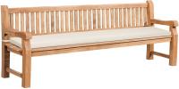 Teakbank Daxon mit Sitzkissen 240 cm creme 