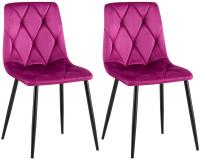 2er Set Esszimmerstuhl Clairton Samt lila 2er Set Esszimmerstuhl Clairton Samt lila