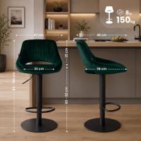 Barhocker HD Milet B Samt grün Barhocker HD Milet B Samt grün