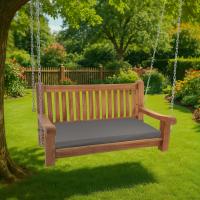 Schaukelbank Joyce mit Sitzkissen 120 cm + teak dunkelgrau 