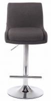 2er Set Barhocker Club Stoff chrom dunkelgrau 