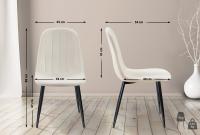 4er Set Esszimmerstuhl Baxter Samt cremeweiß 