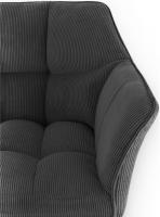 Barhocker Damaso B Cord mit 4-Fuß Gestell dunkelgrau 