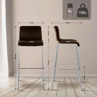 Barhocker Hover Samt 4-Fuß Chrom braun 