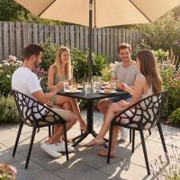Gartenmöbel-Set Avara mit 4 Stühlen schwarz 