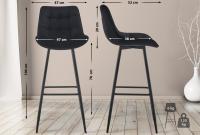 2er Set Barhocker Dartford Samt schwarz 