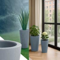 3er Set Pflanzkübel 4 grau 