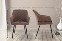 2er Set Esszimmerstuhl Shila Stoff braun 