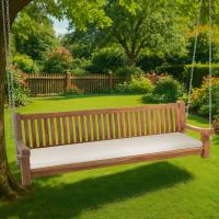 Schaukelbank Joyce mit Sitzkissen 220 cm + teak  creme