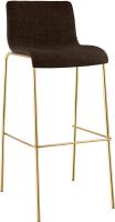 Barhocker Hover Stoff 4-Fuß Gold braun 