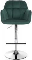 Barhocker Natoma Samt chrom grün