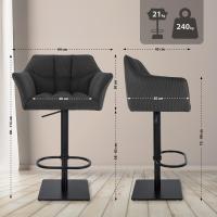 Barhocker Damaso B Cord dunkelgrau