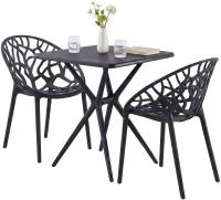 Gartenmöbel-Set Lumera mit 2 Stühlen schwarz