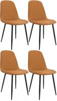 4er Set Esszimmerstuhl Maryam Stoff orange 