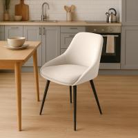 2er Set Esszimmerstuhl Elmira Samt schwarz creme 