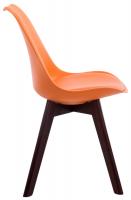4er Set Besucherstühle Borneo V2 Walnuss Kunstleder orange 