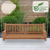 Schaukelbank Joyce mit Sitzkissen 180 cm + teak creme Schaukelbank Joyce mit Sitzkissen 180 cm + teak creme