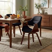 Esszimmerstuhl Maira Kunstleder walnuss/schwarz Esszimmerstuhl Maira Kunstleder walnuss/schwarz