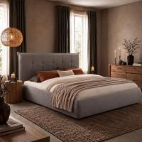 Bett Mirka 180x200 cm Stoff grau Bett Mirka 180x200 cm Stoff grau
