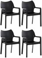 4er Set Stuhl Diva schwarz 