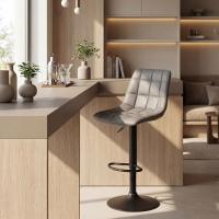 2er Set Barhocker Mapun Kunstleder grau 
