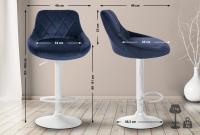 2er Set Barhocker Lazio Samt weiß blau 
