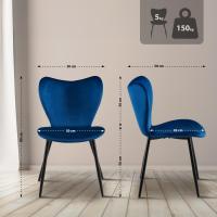 Esszimmerstuhl Maika Samt dunkelblau 