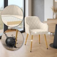 2er Set Esszimmerstuhl Monett Samt G creme 